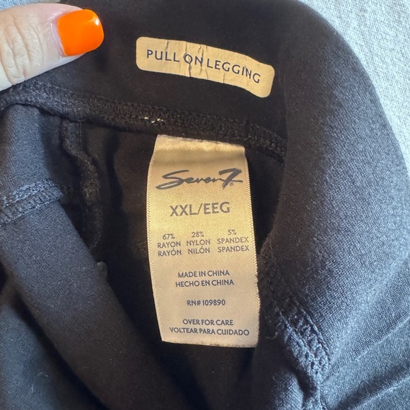 Seven7 Women Size XXL Premium Black Pants leggings - Picture 6 of 8